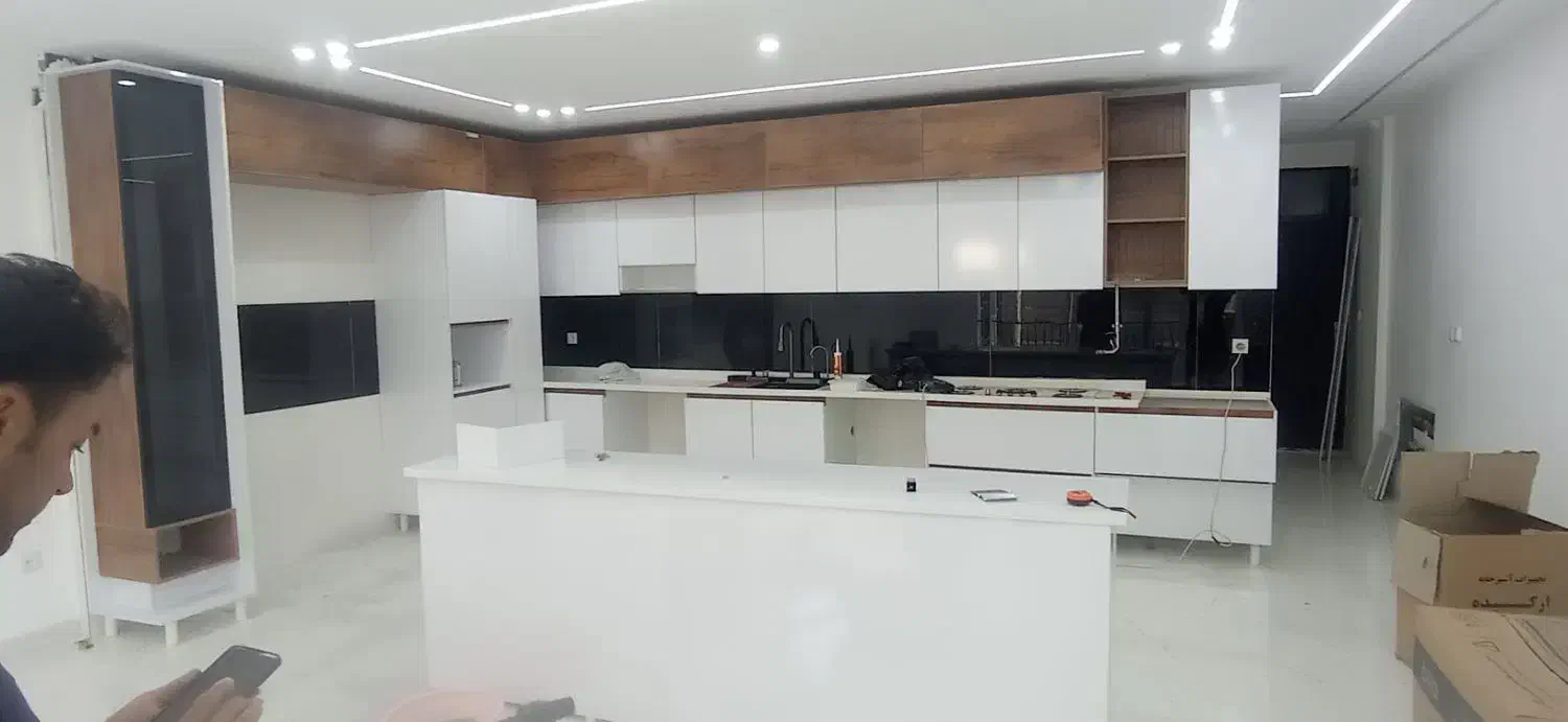 ساخت انواع کمد آشپزخانه اپن قفسه ام دی اف|جاکفشی، کمد، دراور|جوانرود, |دیوار