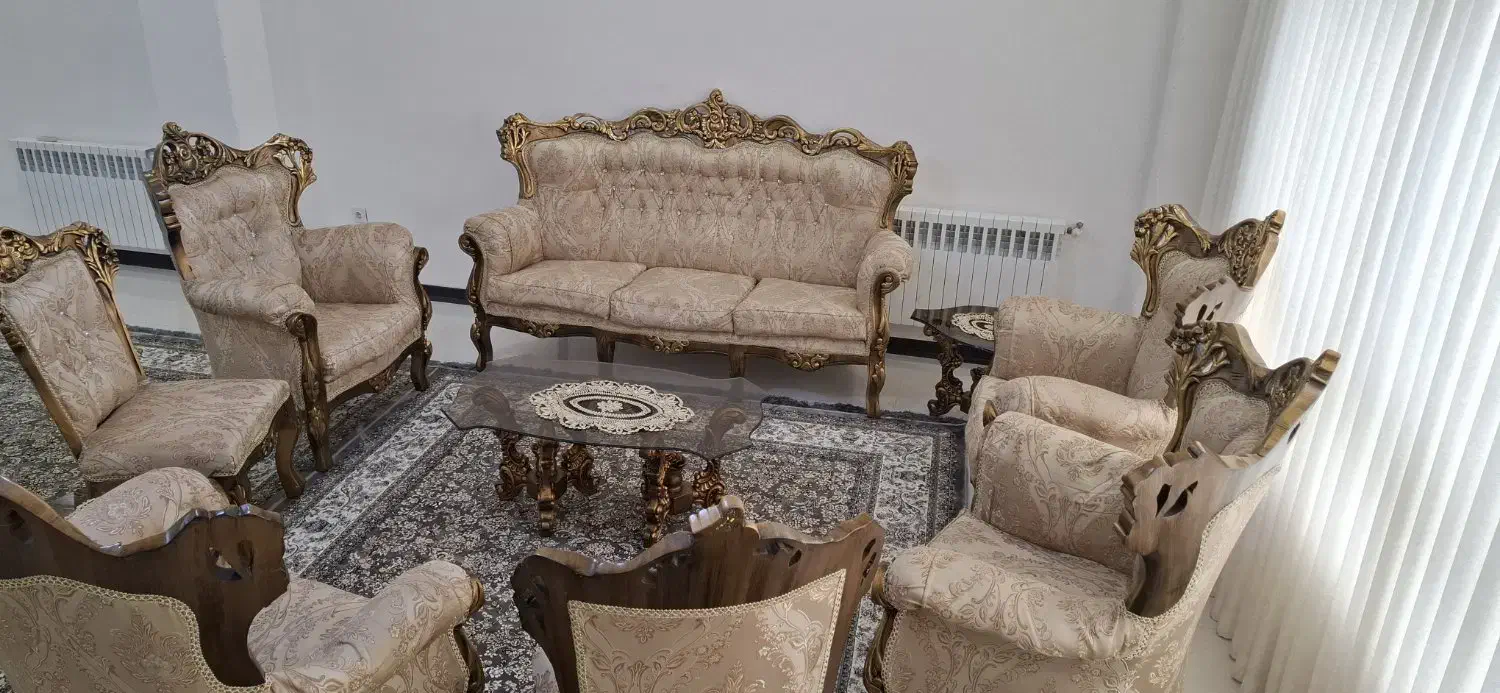 یک دست ست سلطنتی ۹نفره|مبلمان خانگی و میز عسلی|بابل, |دیوار