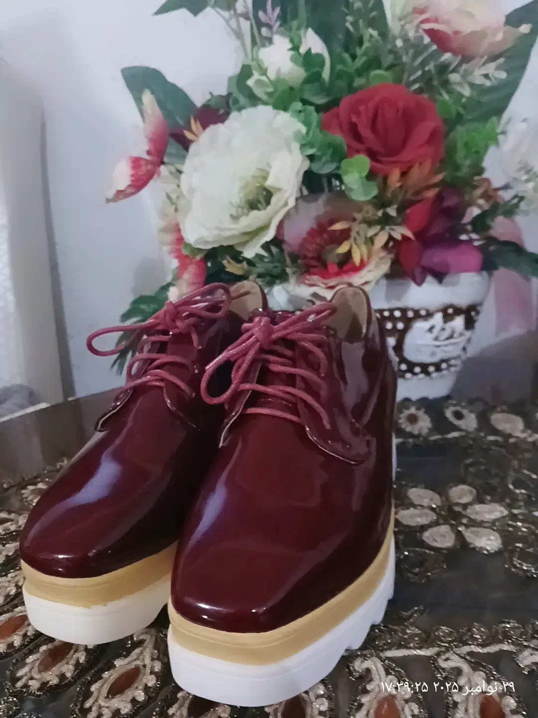 کفش زرشکی مجلسی شیک نو|کیف، کفش، کمربند|تربت‌حیدریه, مسجد جامع|دیوار