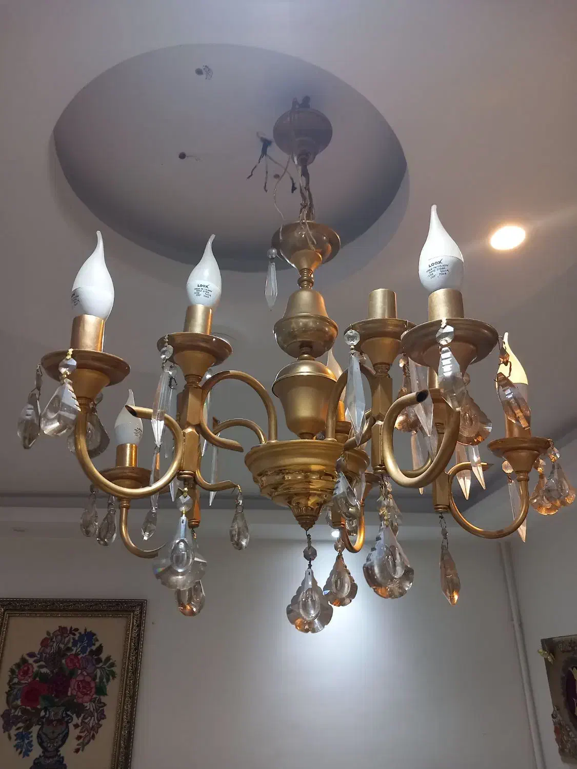 لوستر آبکاری طلا|لوستر و چراغ آویز|اراک, |دیوار