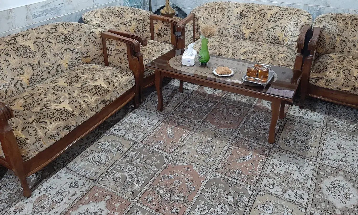 مبل ۸ نفره تمام چوب راش|مبلمان خانگی و میز عسلی|گلپایگان, |دیوار