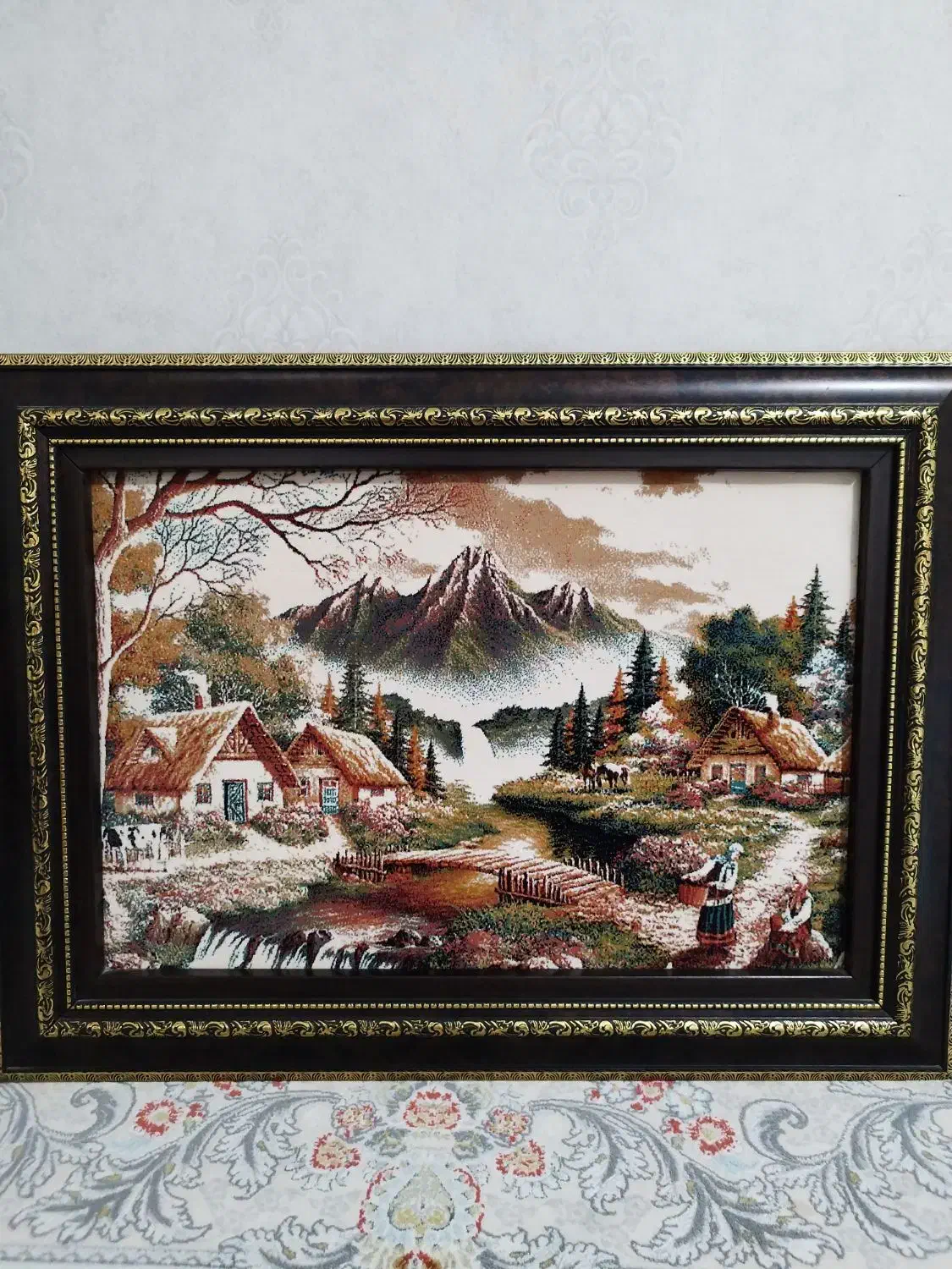 تابلو فرش ماشینی منظره|تابلو فرش|کرج, برغان|دیوار