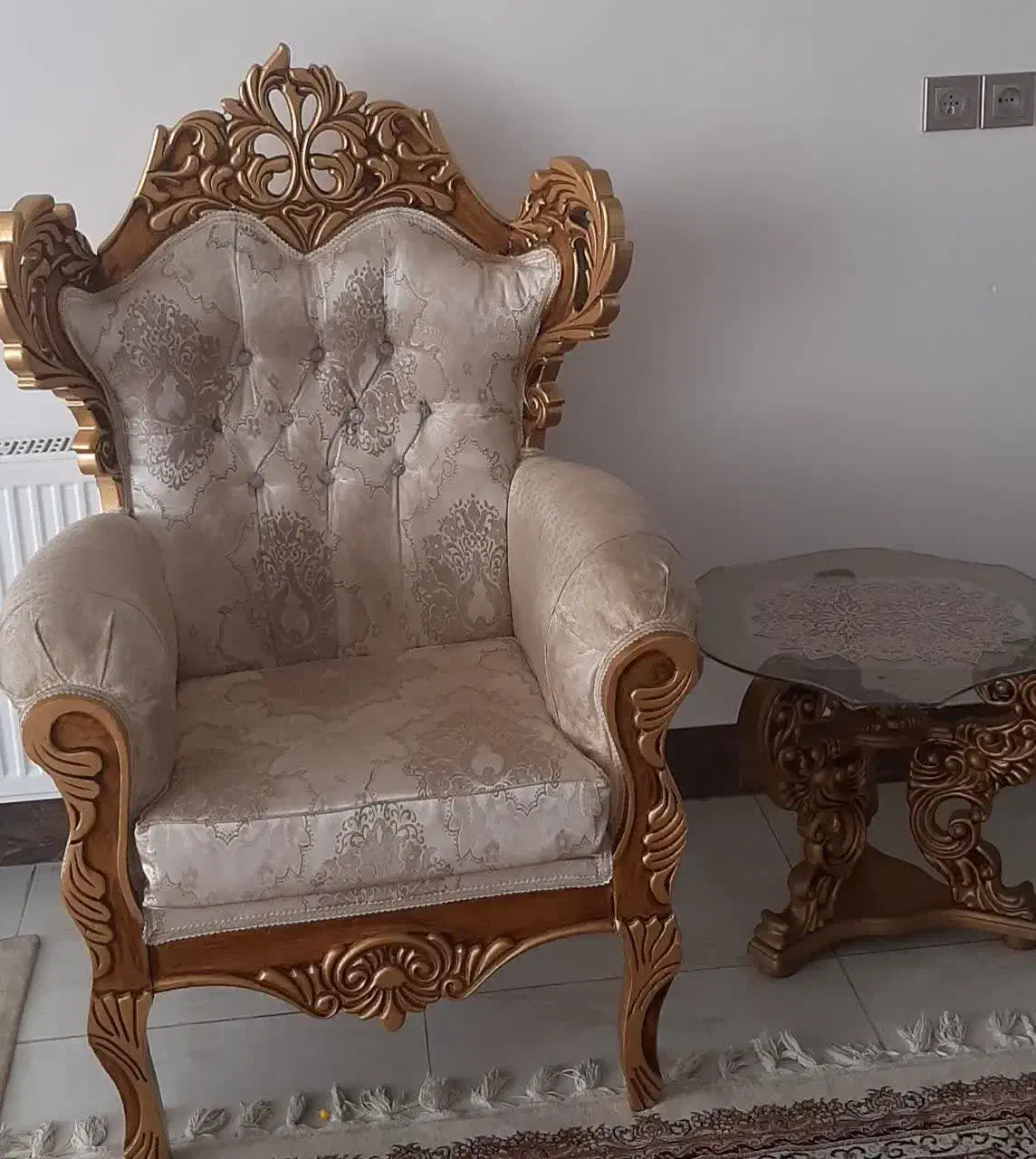 مبل سلطنتی ۹ نفره|مبلمان خانگی و میز عسلی|لنجان, |دیوار