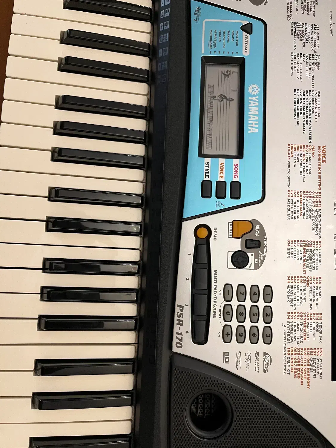 کیبورد یاماها psr 170 به همراه پایه و پدال|پیانو، کیبورد، آکاردئون|ساری, |دیوار