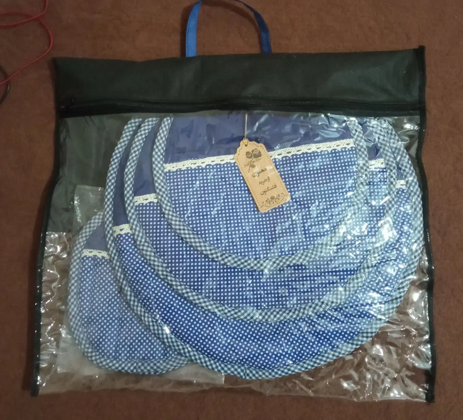 ست دمکنی سه تکه بایک جفت دستگیره|سفره، حوله، دستمال آشپزخانه|تهران, کیانشهر|دیوار