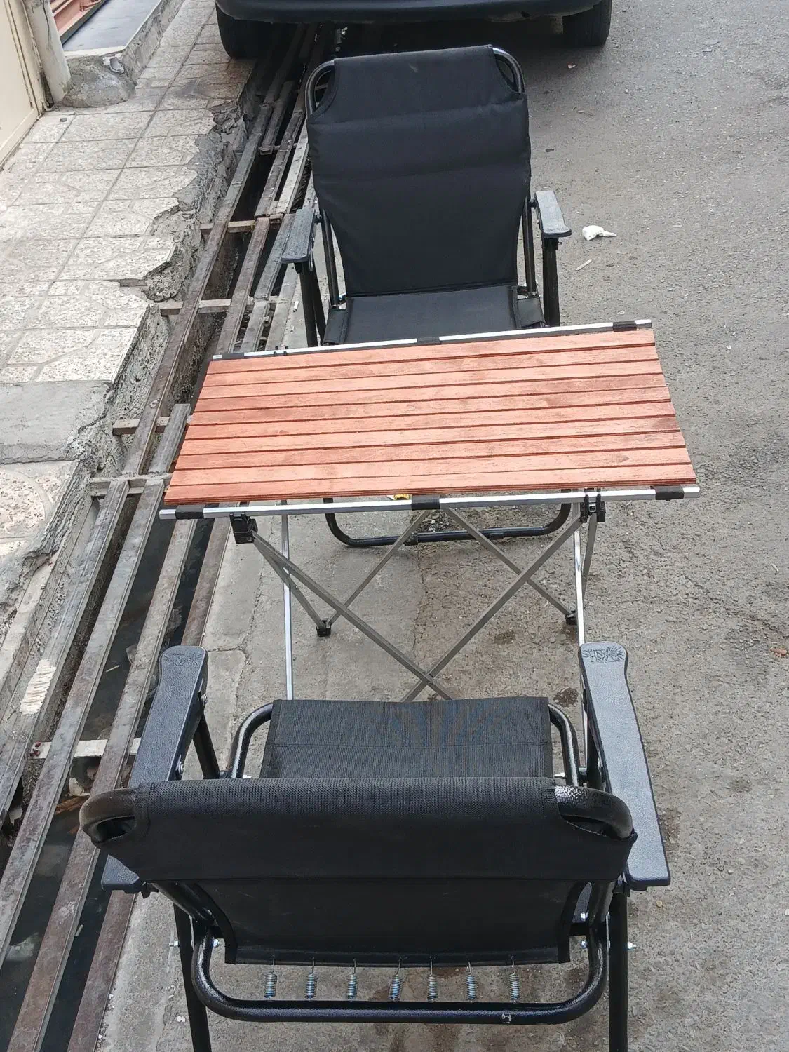 صندلی مسافرتی با میز چوبی|صندلی و نیمکت|نسیمشهر, |دیوار