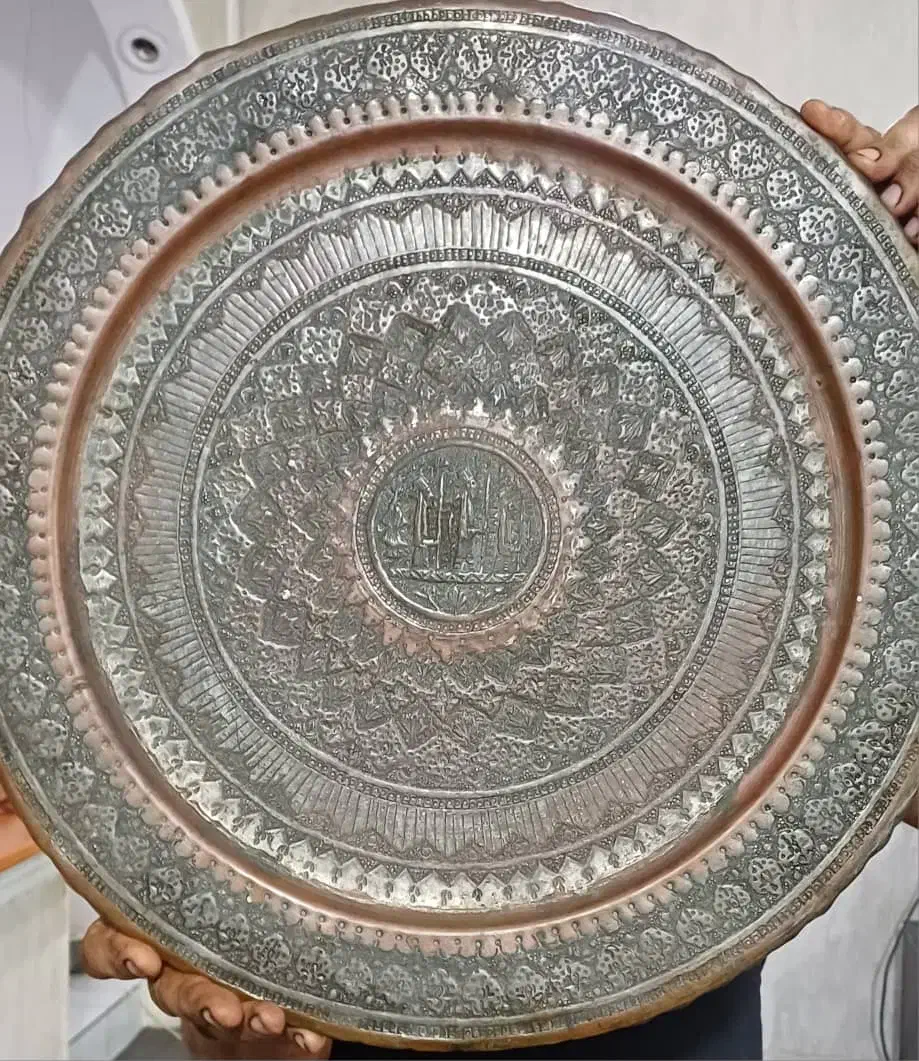 سینی مسی قدیمی|کلکسیون اشیاء عتیقه|کرج, گلشهر|دیوار