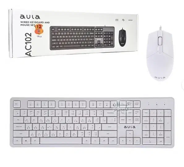 موس و کیبورد سیم دار سفید مدل Aula AC105|قطعات و لوازم جانبی رایانه|یزد, |دیوار