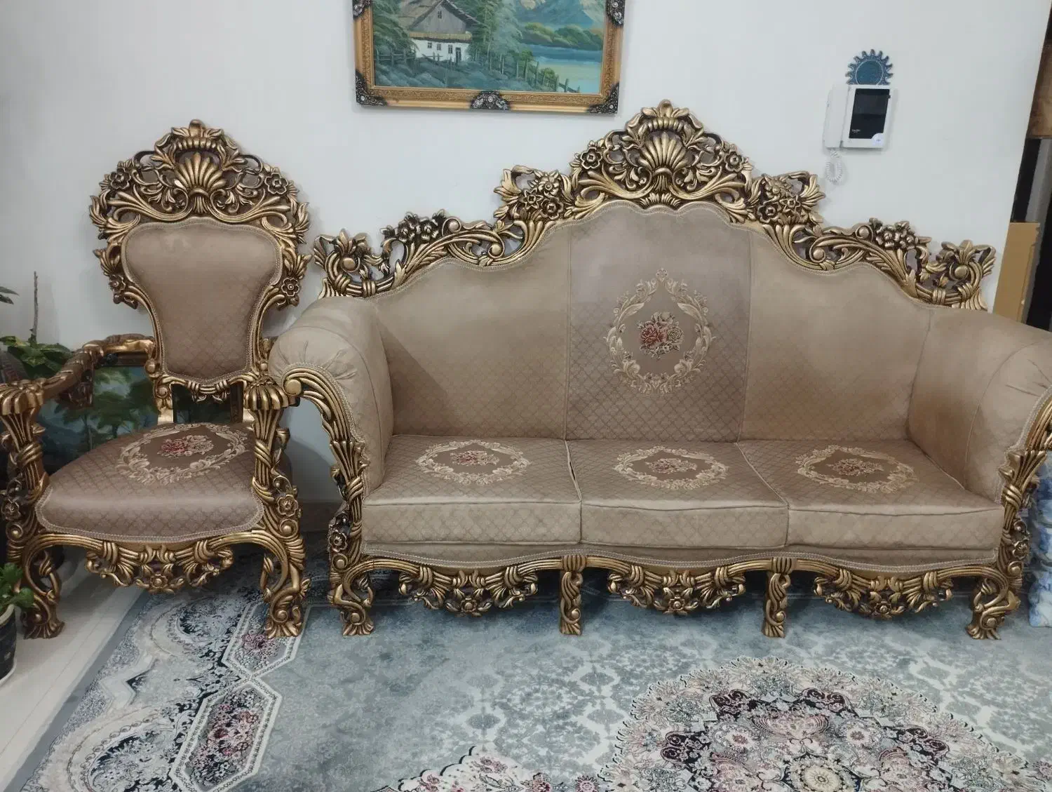 مبل ۷ نفره در حد|مبلمان خانگی و میز عسلی|تهران, بیسیم|دیوار