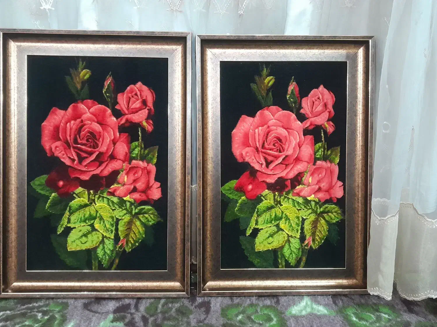 دستبافت گل رز هدیه روز مادر|تابلو فرش|تبریز, |دیوار