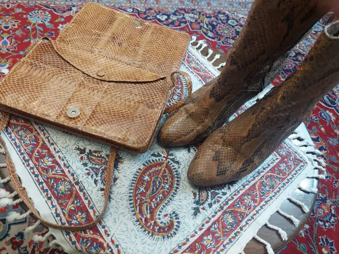 فروش  چکمه و کیف ست پوست مار اصل دست دوز|کیف، کفش، کمربند|تهران, سبلان (لشگر)|دیوار