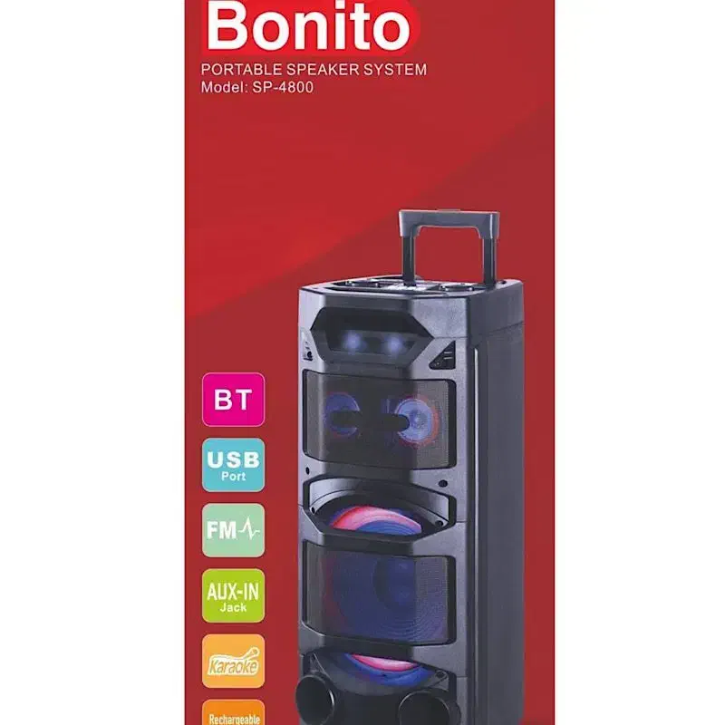 اسپیکر چمدانی Bonito sp-4800|سیستم صوتی خانگی|قم, کلهری|دیوار