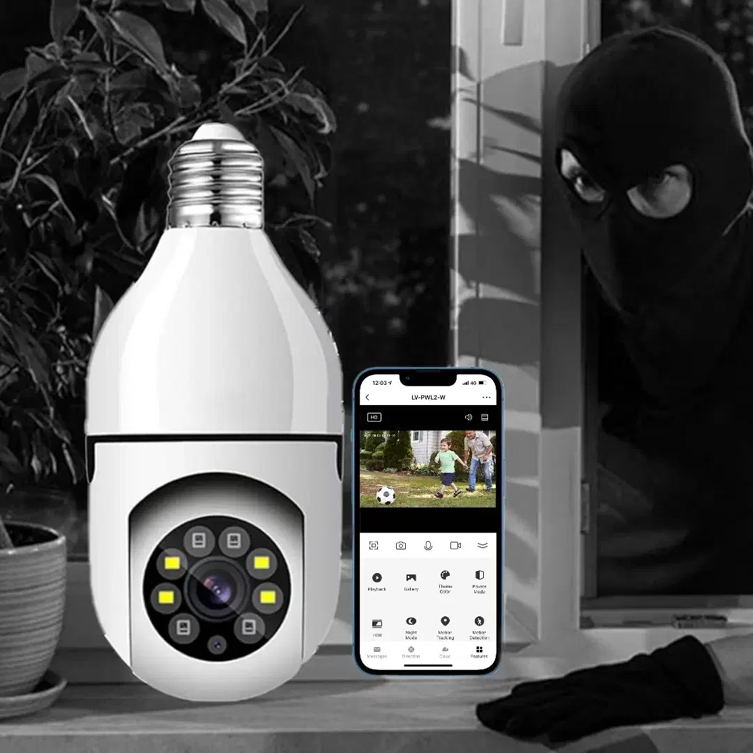 امنیت خانه، در دل یک لامپ/دوربین لامپی چرخشی/FGO|دوربین مداربسته|زنجان, |دیوار