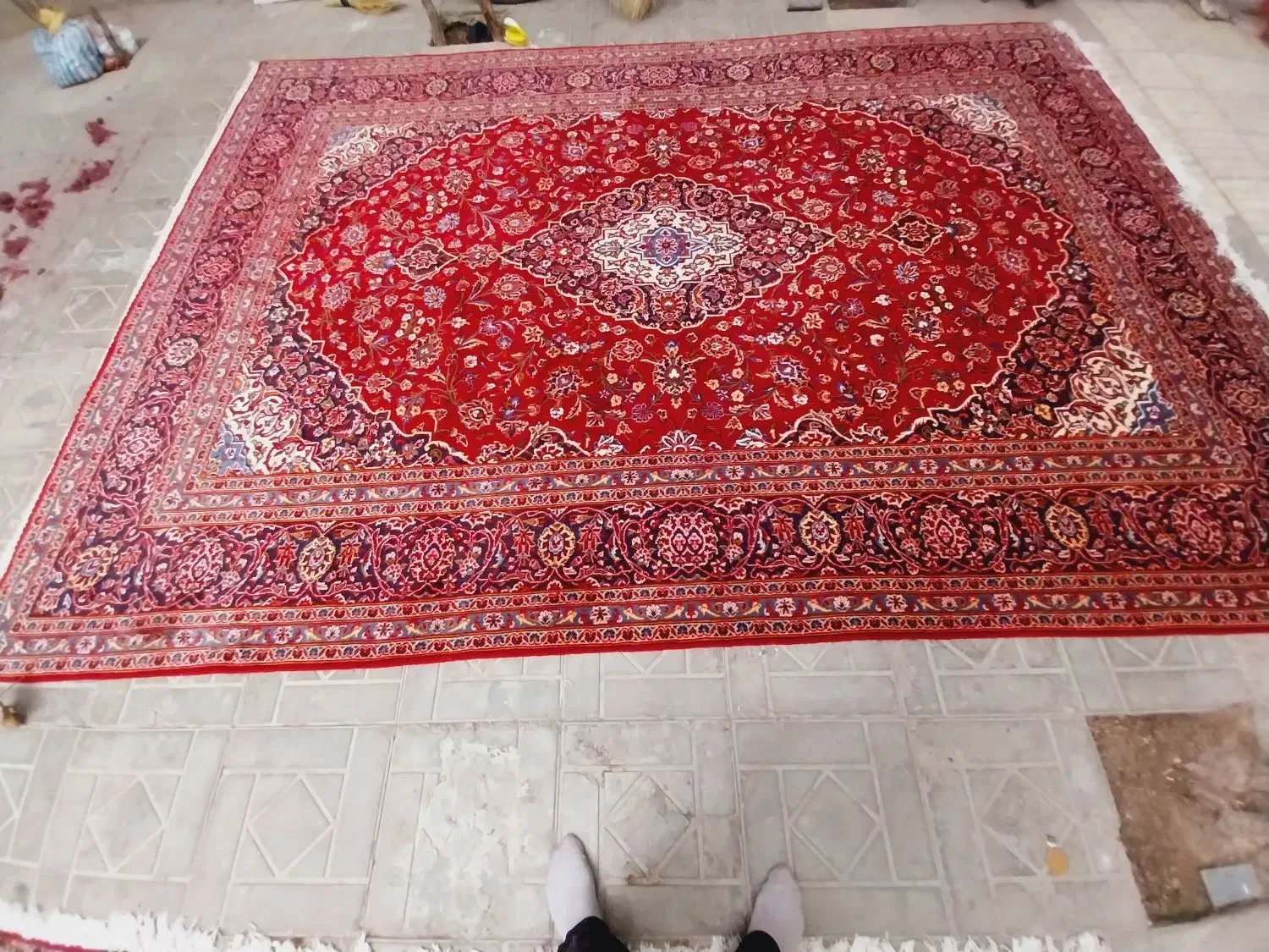 فرش دستبافت کاشان ۱۲متری|فرش|بناب, |دیوار