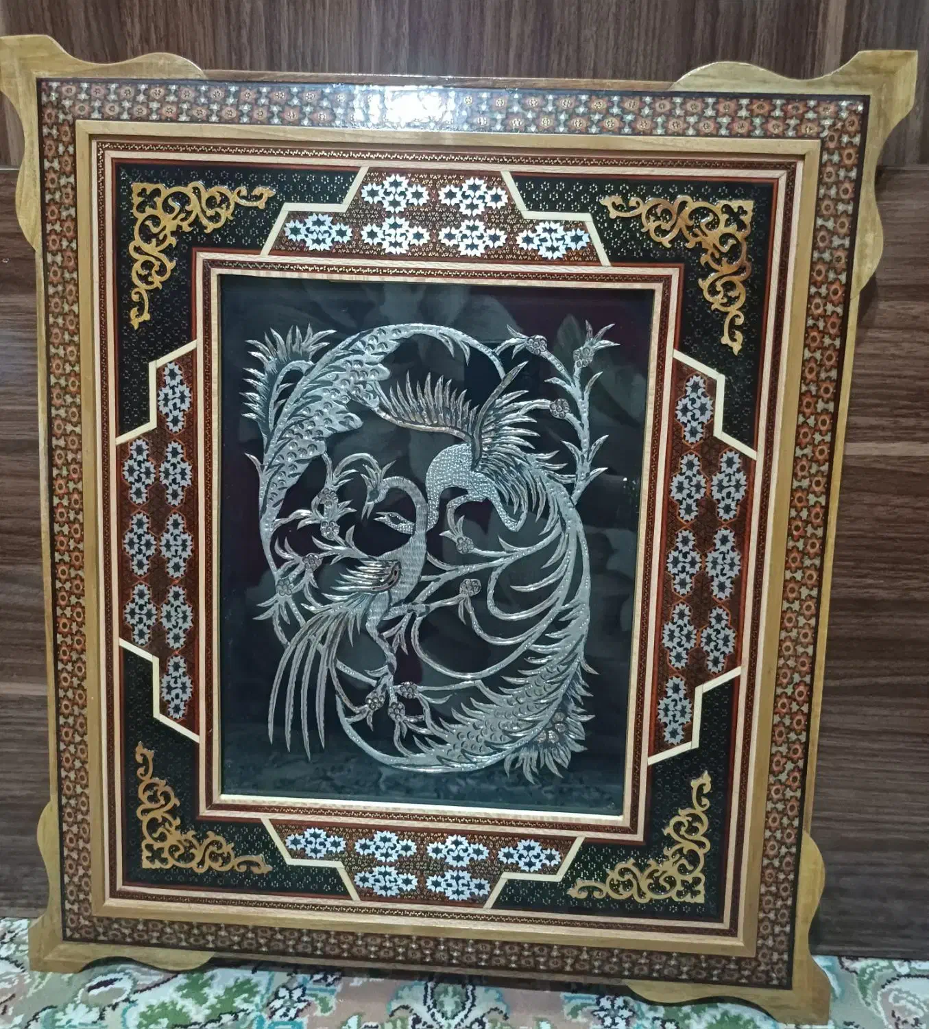 تابلو مس قلم زنی و خاتم کاری هنر دست|صنایع دستی و سایر لوازم تزئینی|نجفآباد, ویلاشهر|دیوار