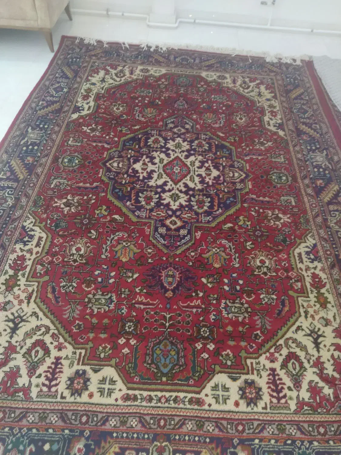 یک جفت فرش طبیعی 30 رج ۲*3 در حد نو|فرش|خوی, |دیوار