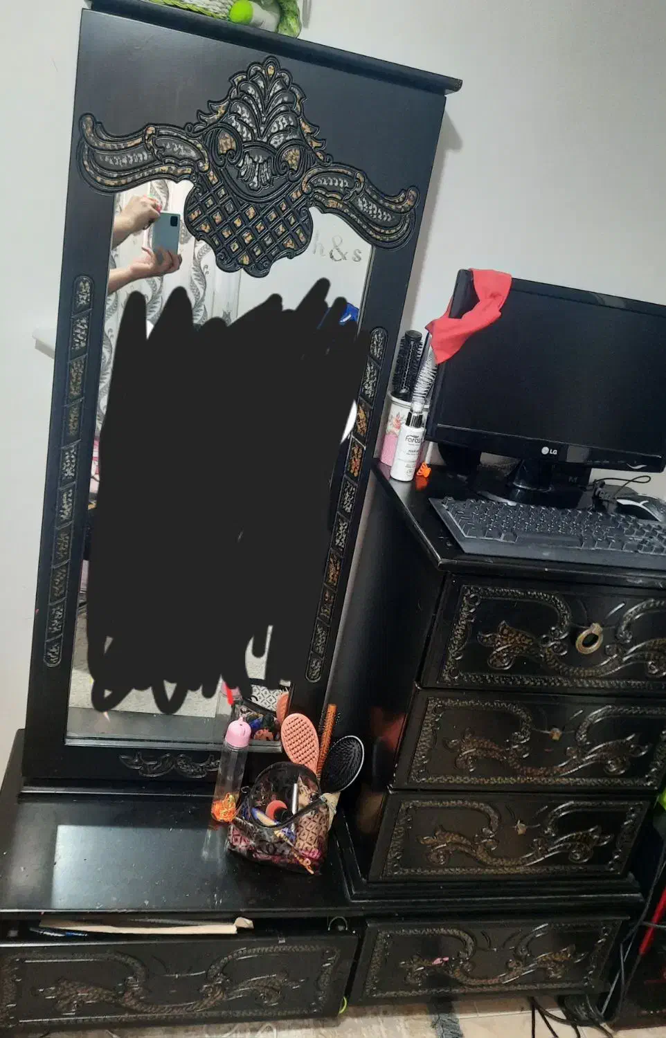 فروش کمد و میز ارایش باهم ۲۵۰۰|جاکفشی، کمد، دراور|ساری, |دیوار