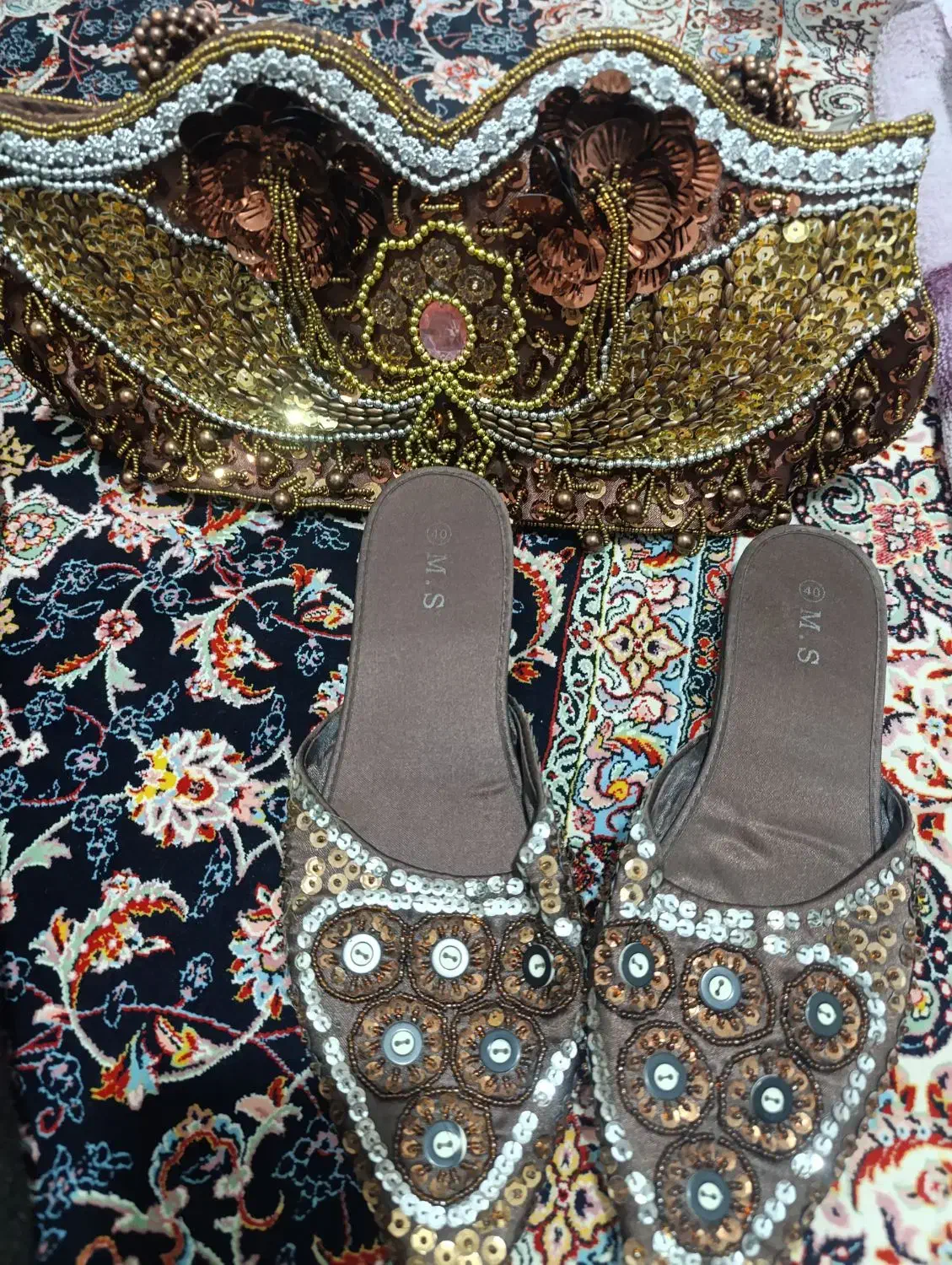 کیف کفش ست کار دست مروارید دوزی|کیف، کفش، کمربند|خرمآباد, |دیوار