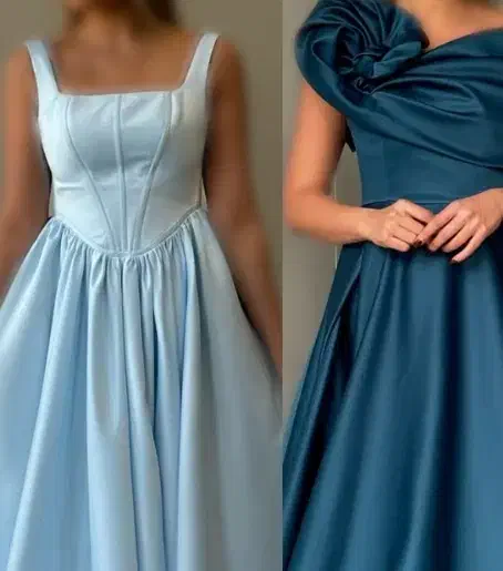 پیراهن مجلسی نامزدی آبی آسمانی خوشرنگ تنخورش شیک|لباس|فیروزکوه, |دیوار