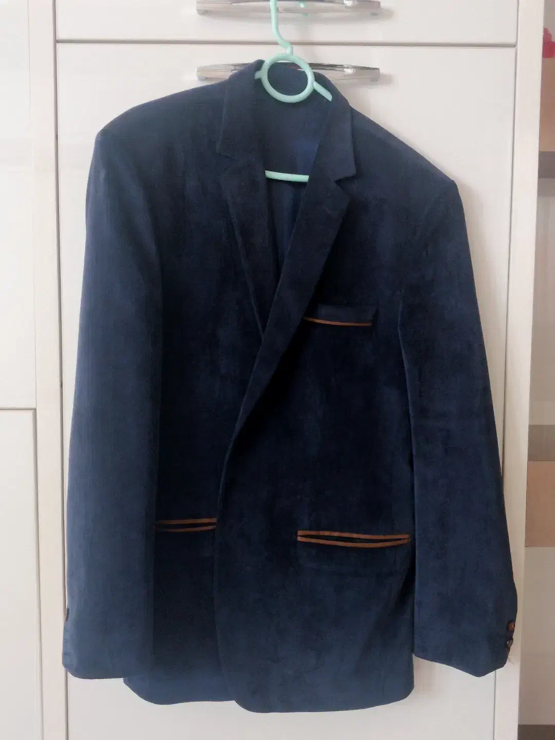 یک عدد کت مخمل آبی کبریتی سایز ۴۸|لباس|ایلام, |دیوار