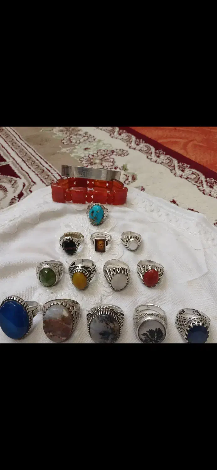 نقره۹۲۵عیارنگین بالاباکیفیت|جواهرات|اصفهان, سرچشمه|دیوار