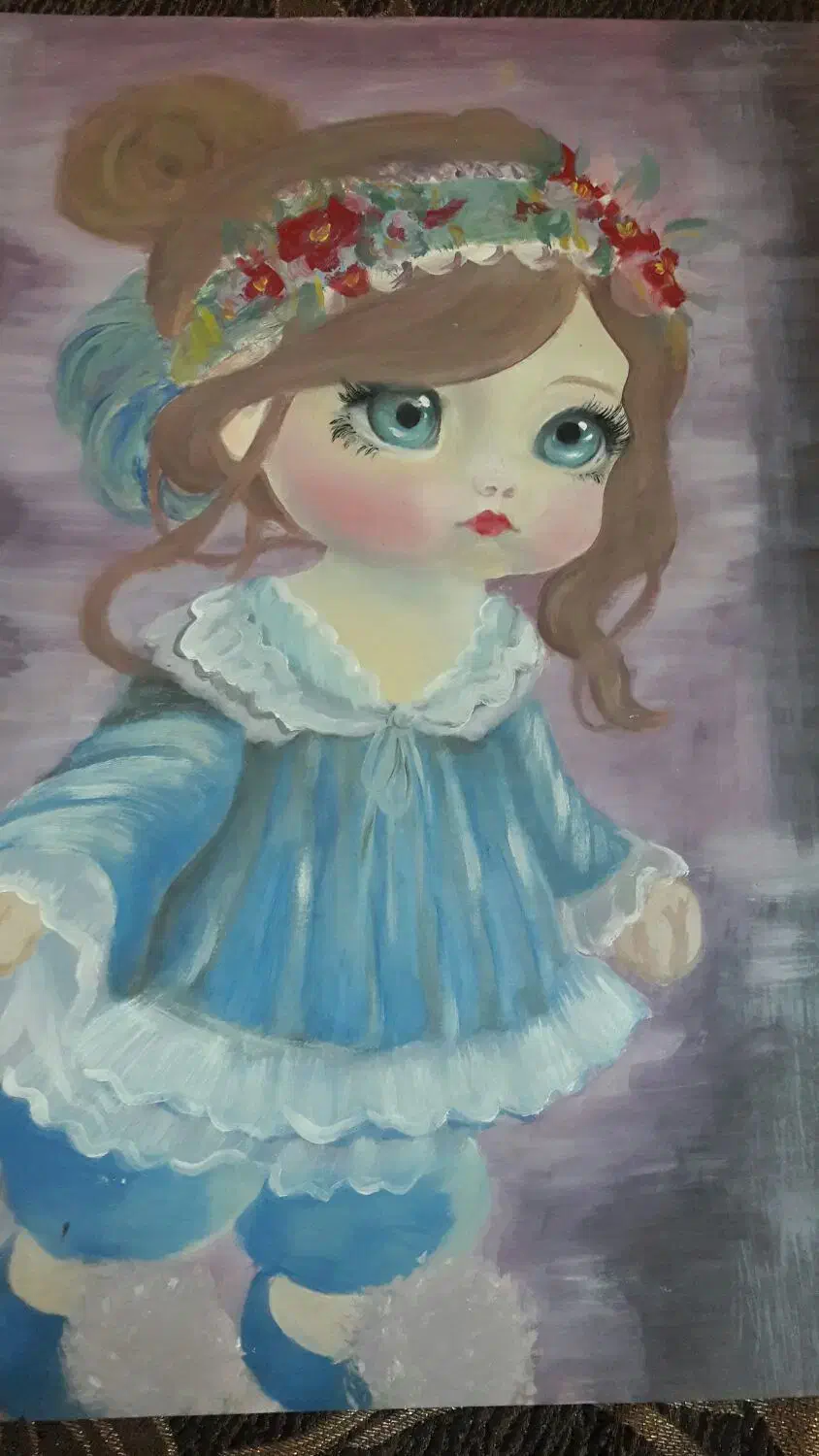 نقاشی رنگ و روغن دختر|تابلو، نقاشی، عکس|گنبد کاووس, |دیوار