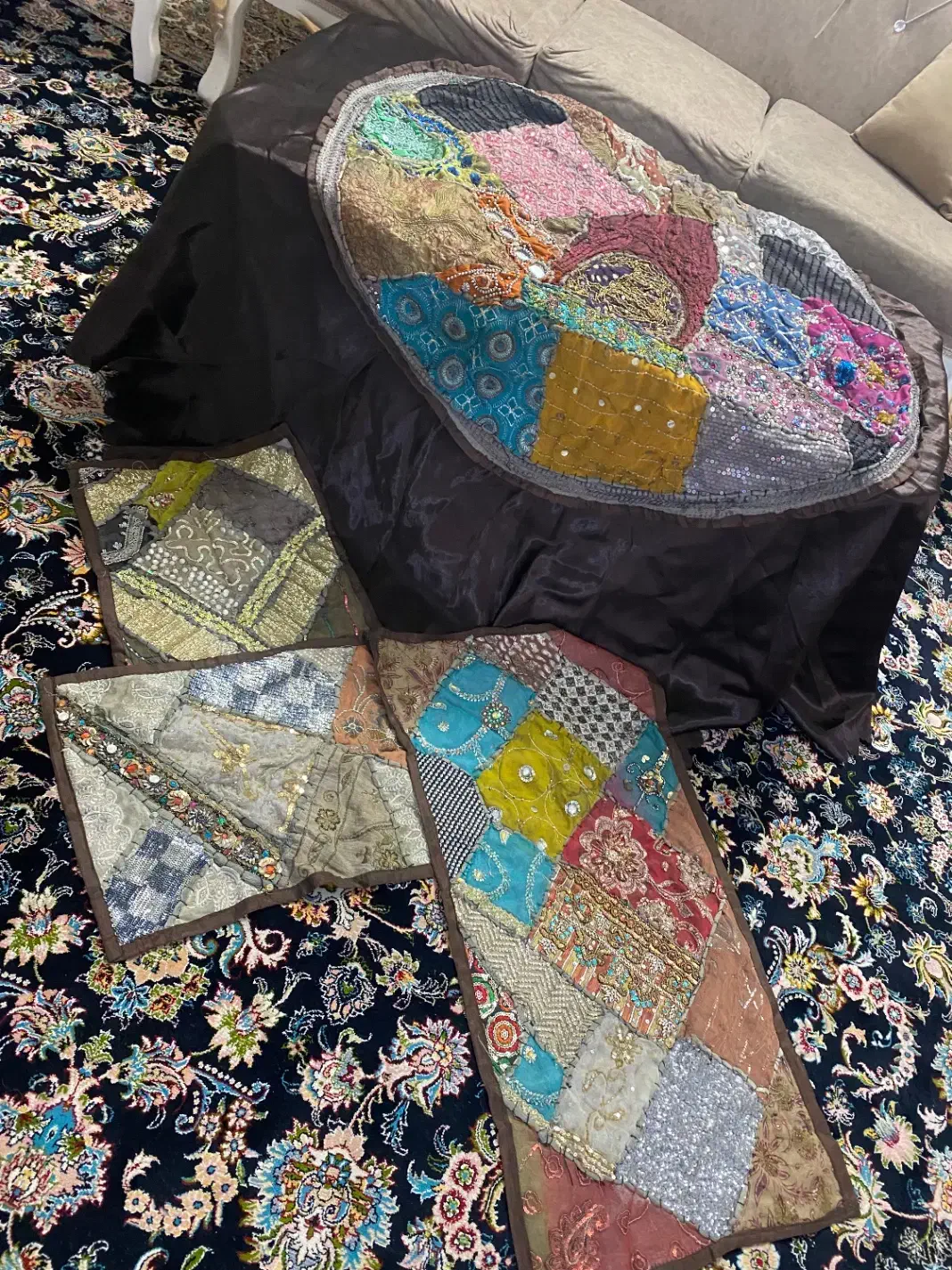 رومیزی و رو عسلی چهل تیکه|پرده، رانر، رومیزی|کهریزک, |دیوار