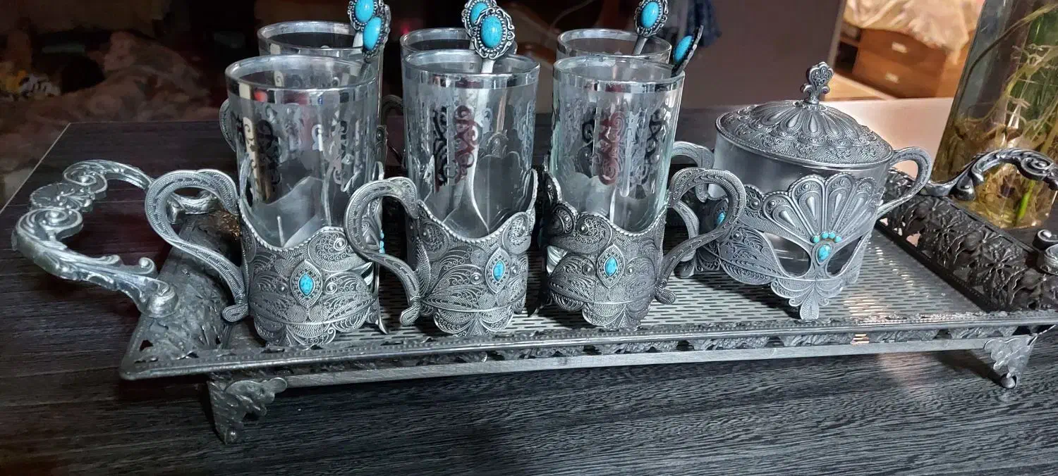 سرویس چایخوری پیوتر(سیلور)|ظروف سرو و پذیرایی|محمدیه-قزوین, |دیوار