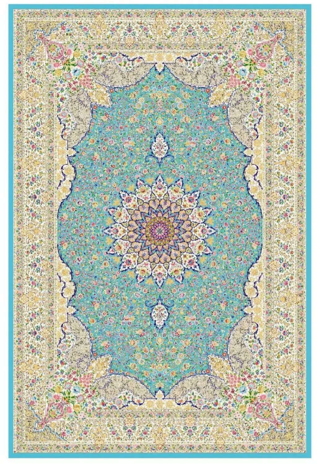 فرش ابریشم کد ۱۶۰۰۶۵ در رنگنبندی جذاب|فرش|تبریز, |دیوار