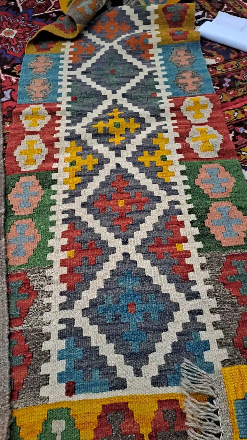 کلیم سنتی پشم دستبافت|گلیم، جاجیم، گبه|تبریز, |دیوار