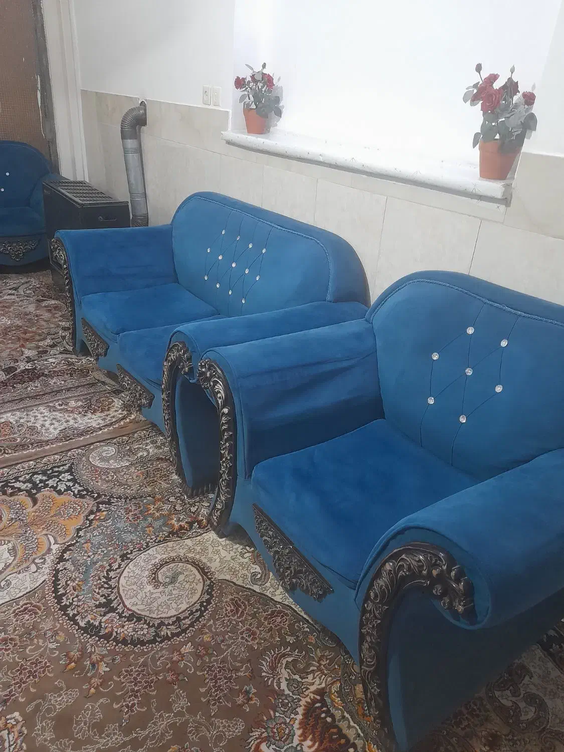 فروش مبل ۹ نفره کار کرده|مبلمان خانگی و میز عسلی|قم, شهرک امام حسین|دیوار