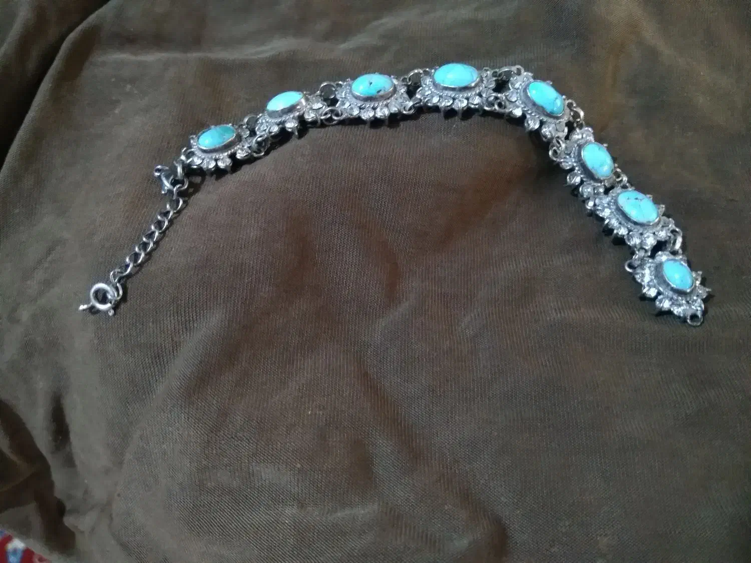 دستبند نقره فیروزه اصل نیشابور|جواهرات|زاهدان, |دیوار