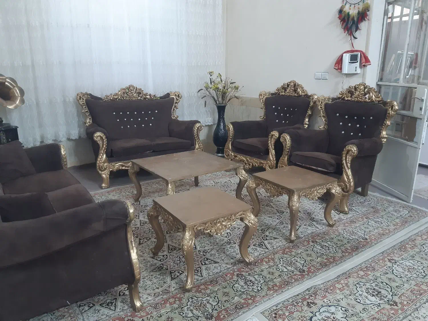 مبل ۷نفره کارتهران مقاوم با۳میزسالم|مبلمان خانگی و میز عسلی|تربت جام, میرقوام الدین|دیوار