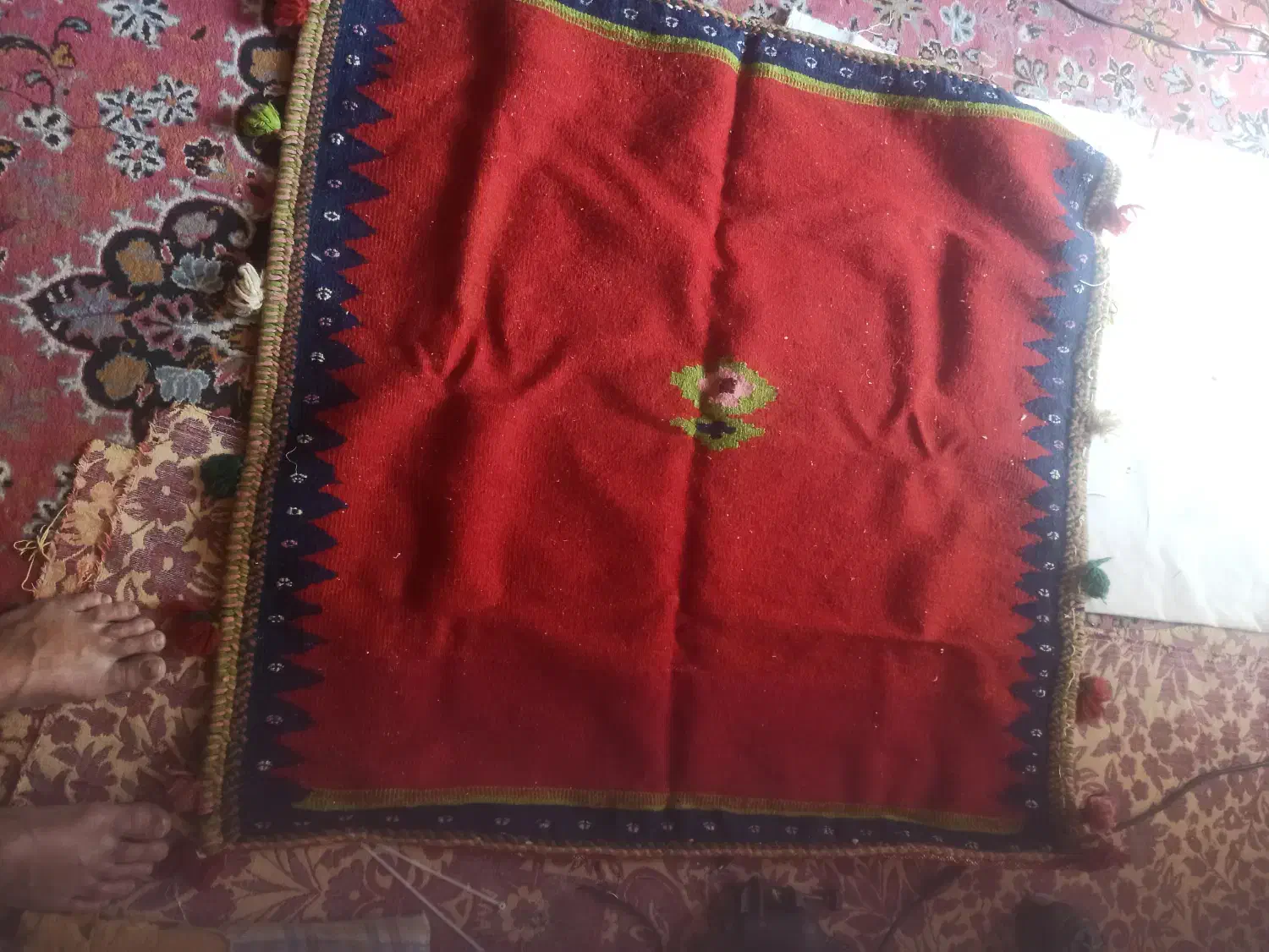 گلیم سفره|گلیم، جاجیم، گبه|کرمان, |دیوار