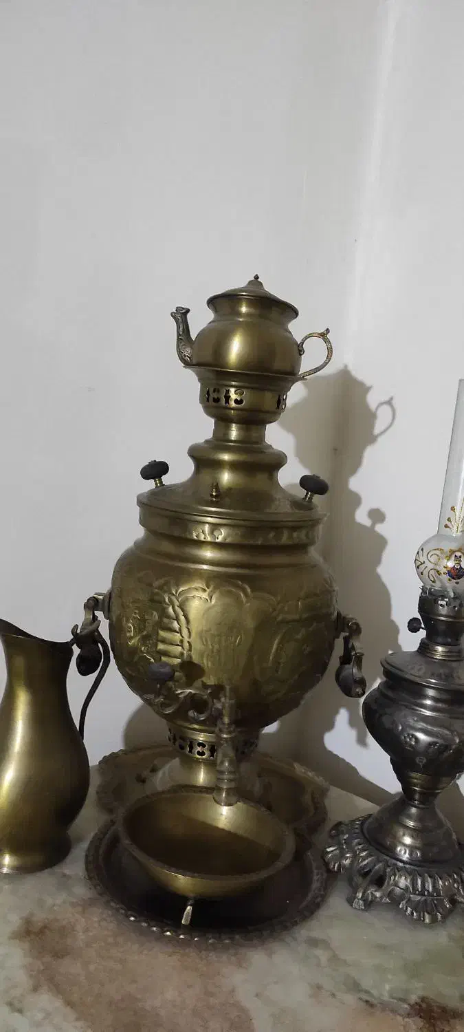 سرویس سماور برنجی|سماور، چای‌ساز، قهوه‌ساز|کرمان, |دیوار