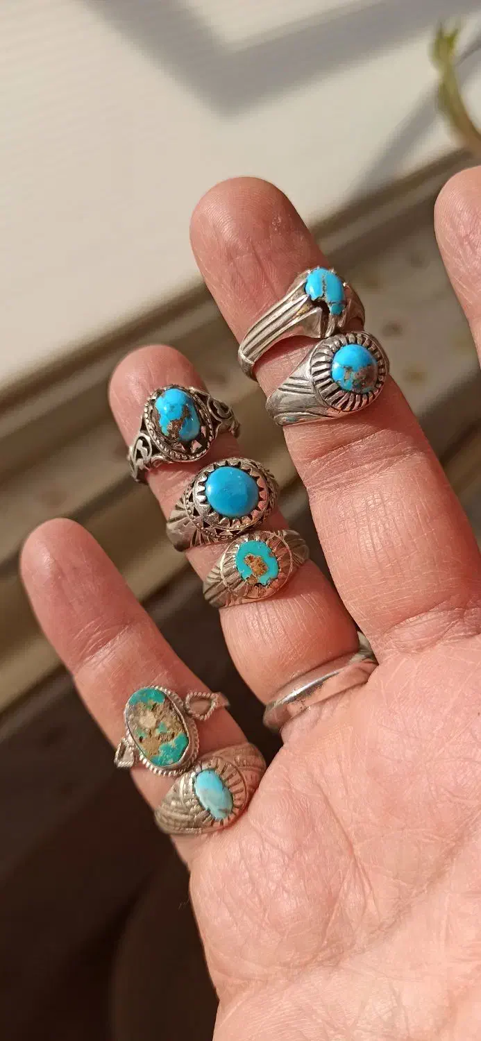 انگشتر  رکاب نقره و فیروزه نیشابور|جواهرات|قم, باغ کرباسی|دیوار