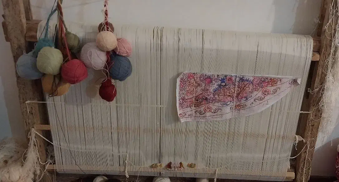 دار قالی همراه با نقشه ونخ|صنایع دستی و سایر لوازم تزئینی|صوفیان, |دیوار