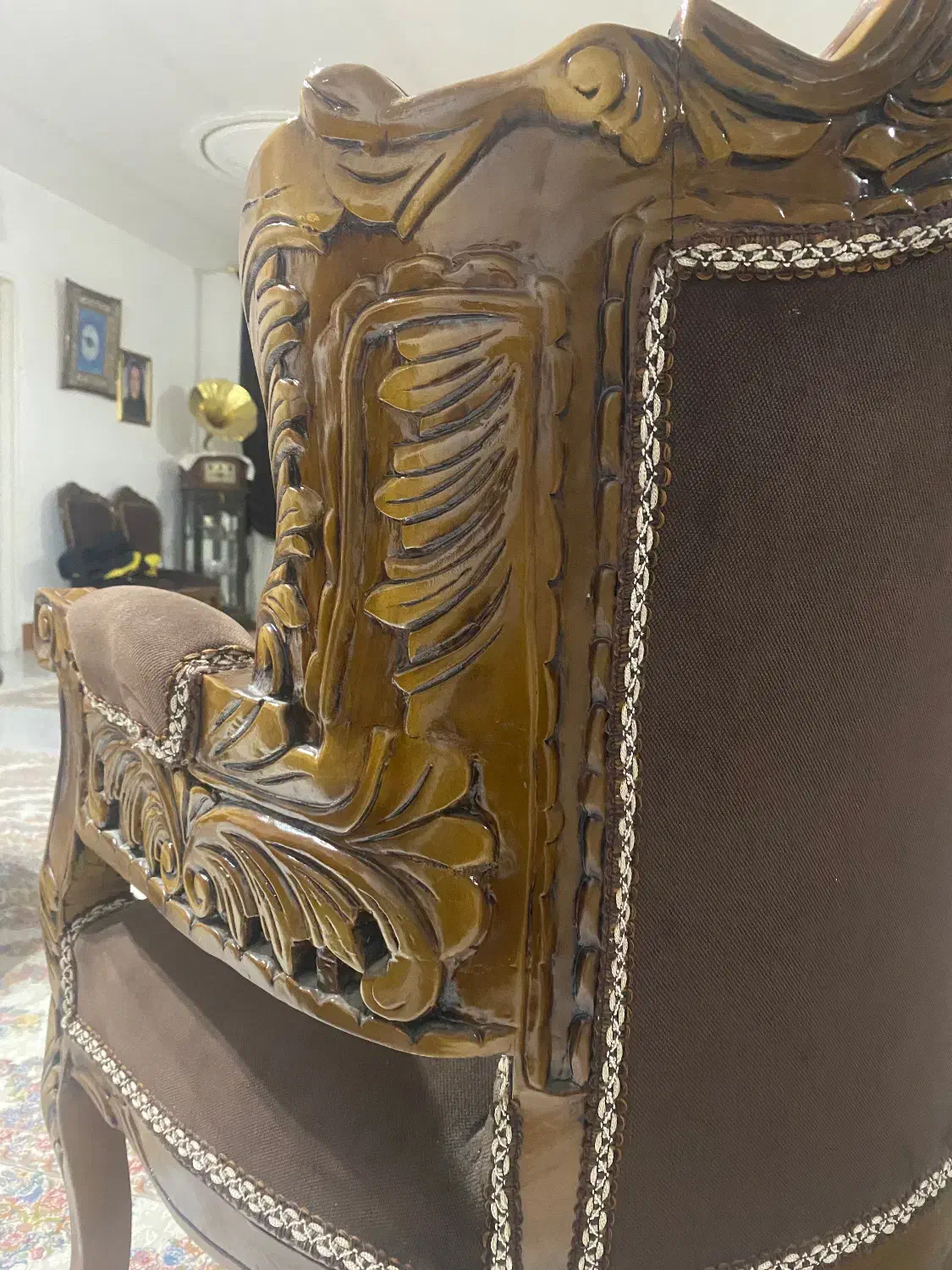 مبل دورومنبت تمام چوب گردو|مبلمان خانگی و میز عسلی|تاکستان, |دیوار