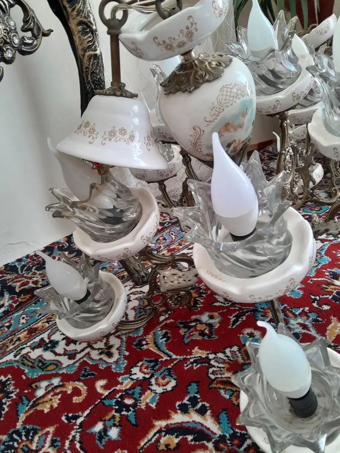 لوستر برنز وچینی|لوستر و چراغ آویز|تبریز, |دیوار