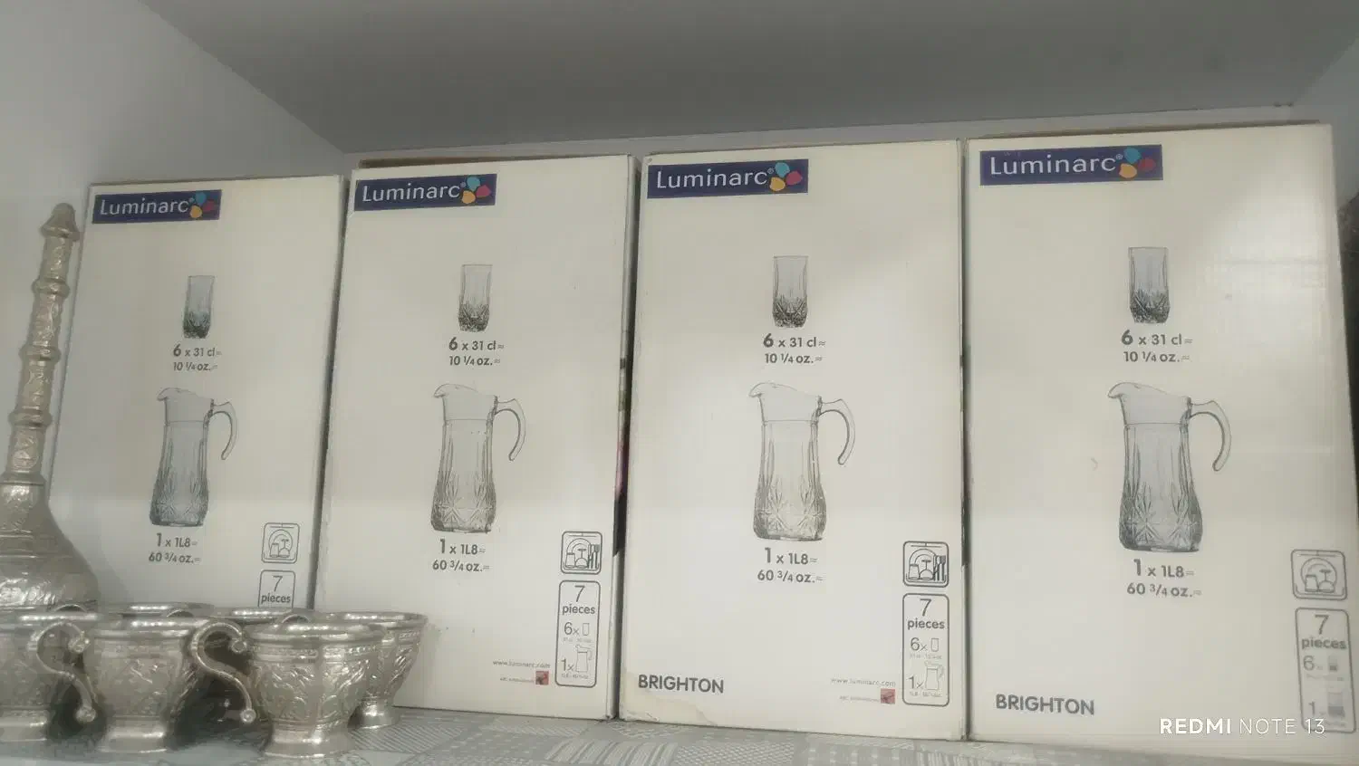 پارچ و لیوان لومینورک|ظروف سرو و پذیرایی|قم, شهرک سازمان آب|دیوار