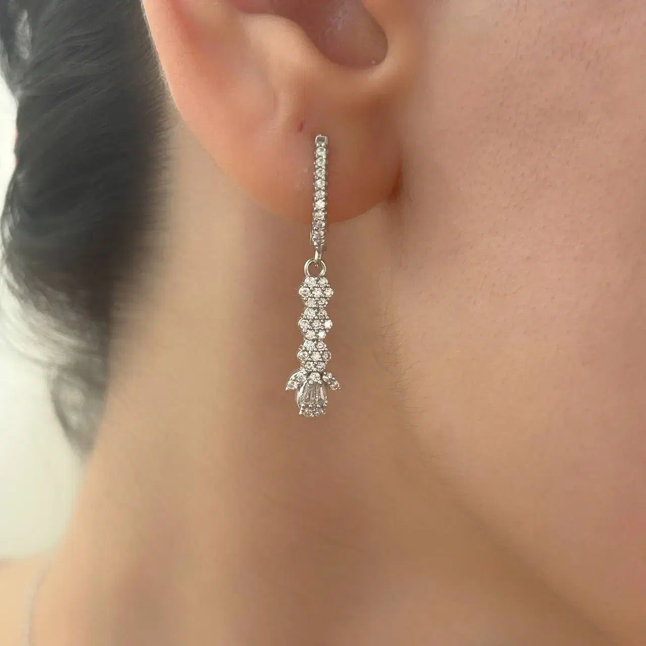 گوشواره آویز تراش نقره روکش طلا۴۰۵۰۵قالب طلا پارلا|بدلیجات|تبریز, |دیوار