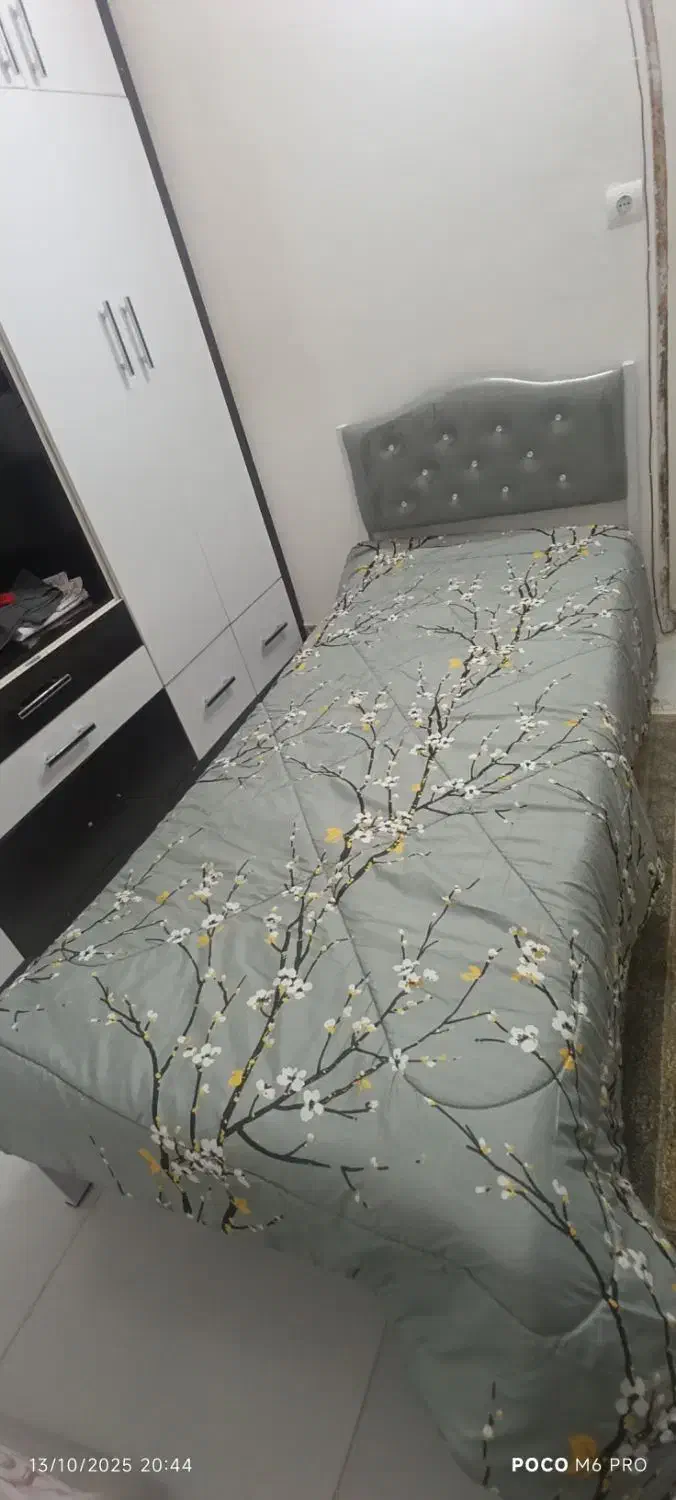 تخت خواب فلزی روتختی خوشخواب تخت یک نفره|تخت و سرویس خواب|رضویه, |دیوار