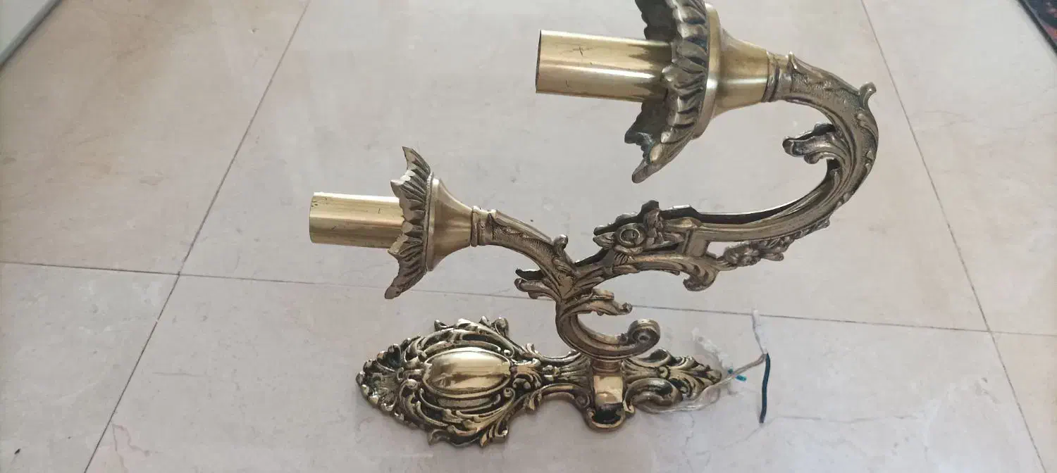 لوستر دیوار کوب برنز دوشاخه|لوستر و چراغ آویز|تبریز, |دیوار