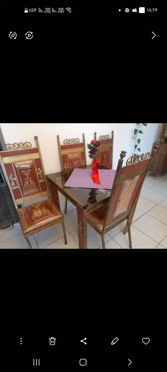 میز ناهار خوری چهار نفره فر فورژه|میز و صندلی غذاخوری|رباطکریم, رباطکریم|دیوار