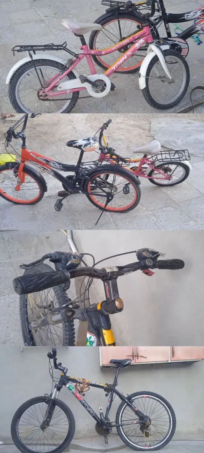 3عدد دوچرخه|دوچرخه، اسکیت، اسکوتر|ایوان, |دیوار