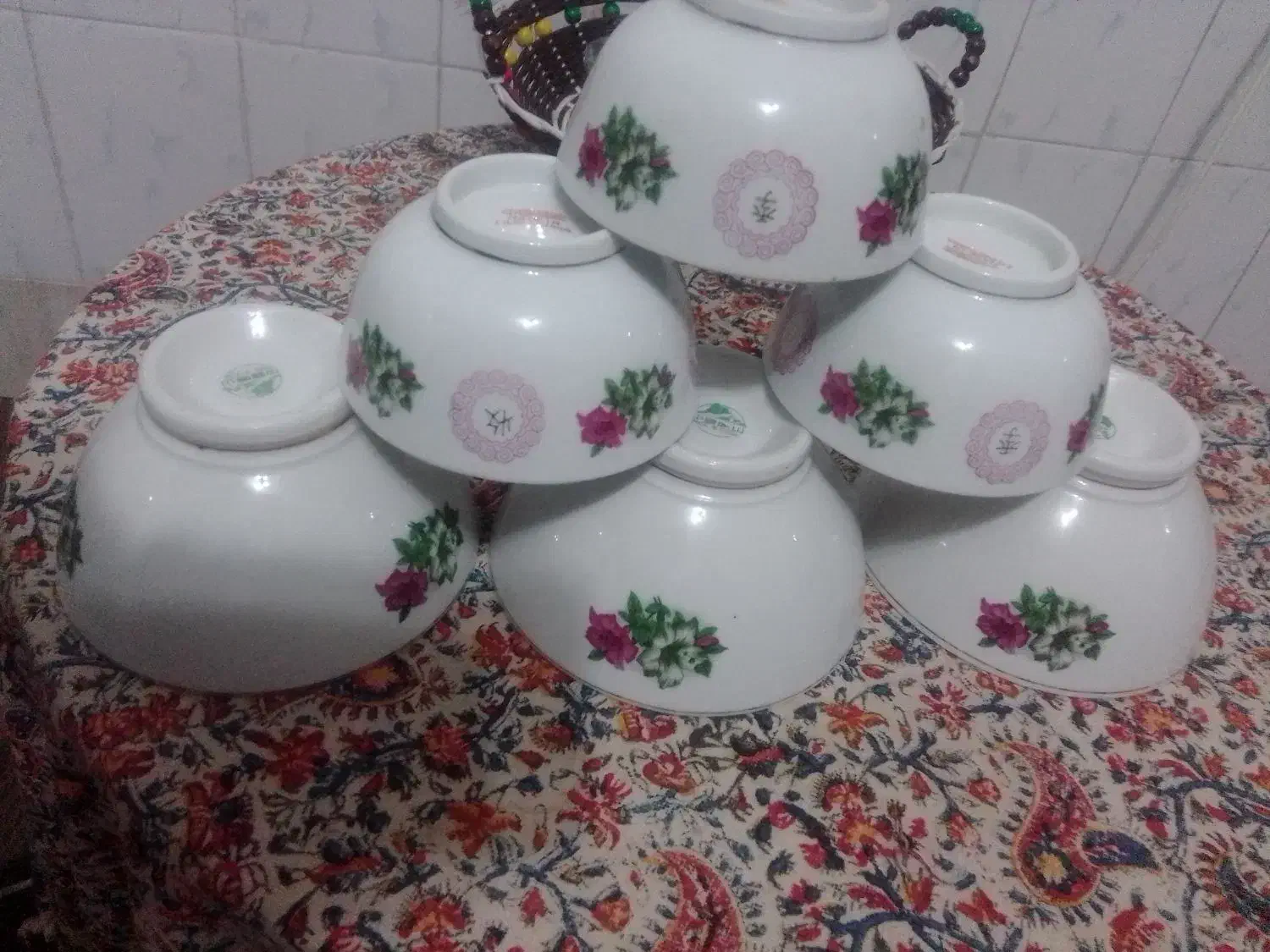 کاسه و چای دونه ومیوه خوری قدیمی|ظروف سرو و پذیرایی|لنجان, |دیوار