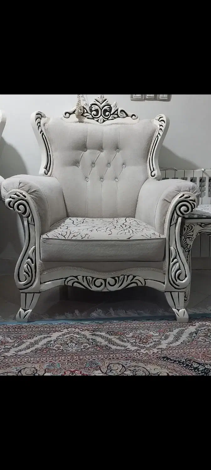 مبل ۷ نفره زیبا با چوب خوب|مبلمان خانگی و میز عسلی|تهران, راه آهن|دیوار