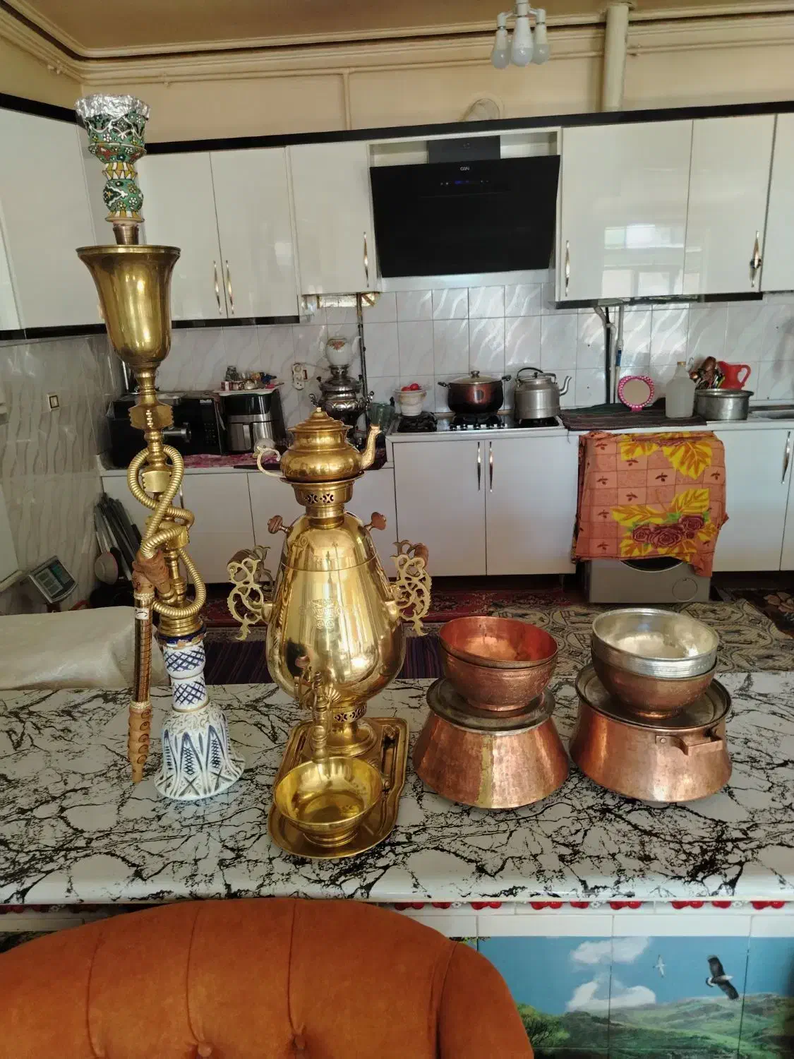 سماور قلیان کاسه|کلکسیون اشیاء عتیقه|اهر, |دیوار