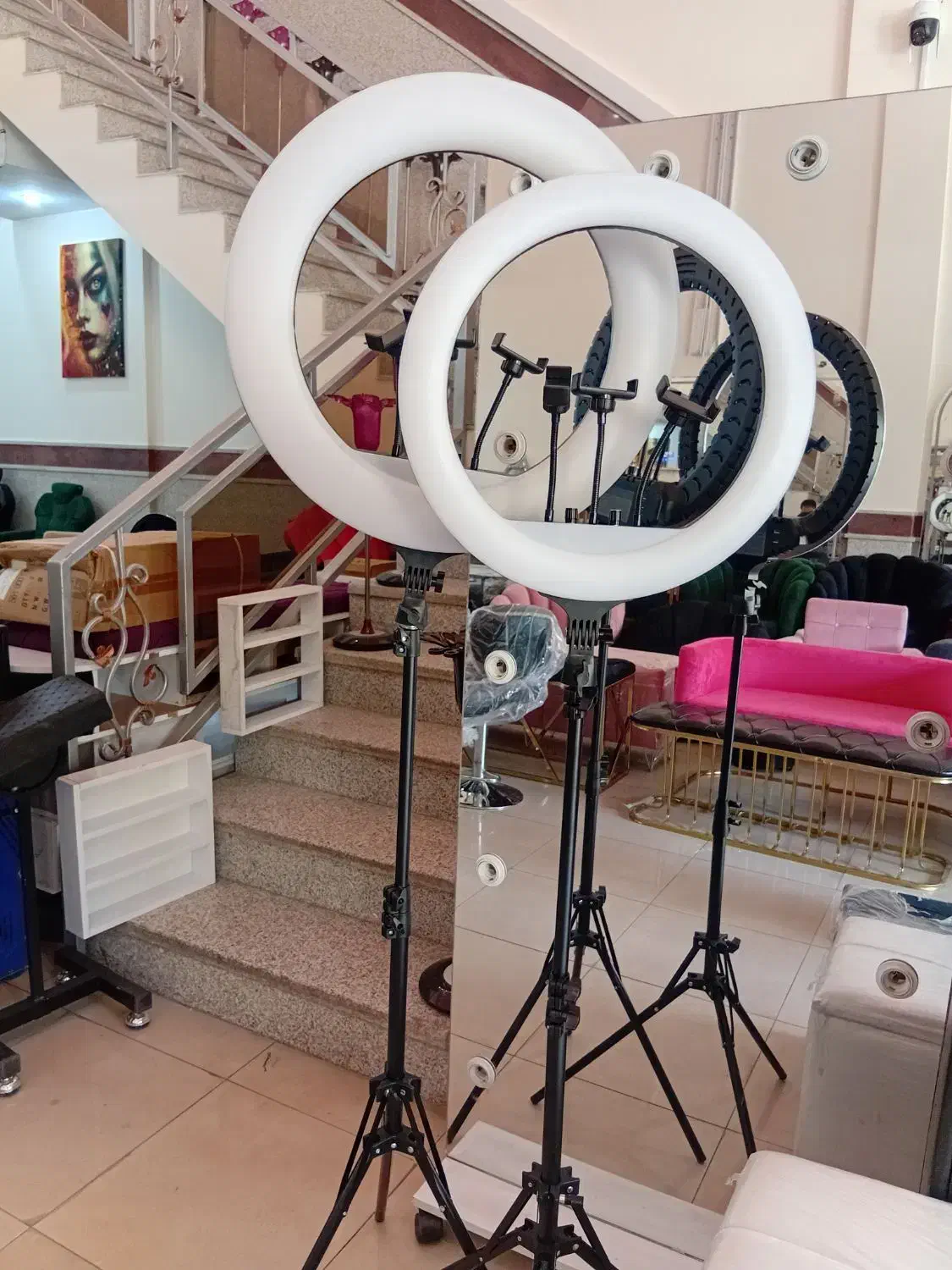 تجهیزات سالن آرایشگاه بوخور دولول لمسی و رینگ لایت|آرایشگاه و سالنهای زیبایی|شیراز, سینما سعدی|دیوار