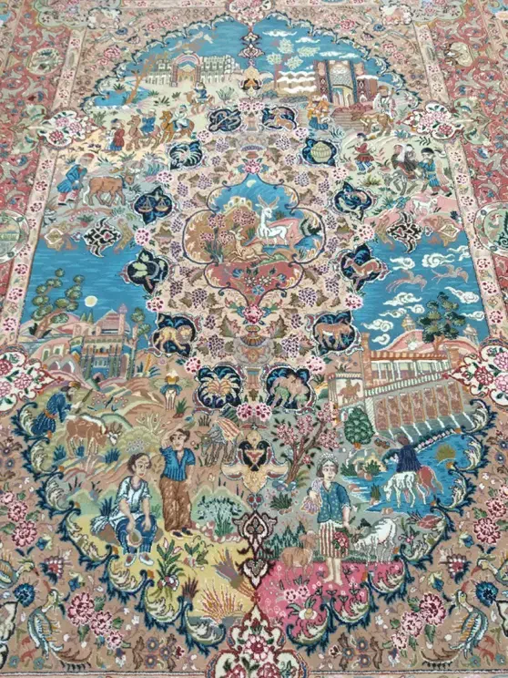 فروش جفت فرش ۹ متری کاشمر گل ابریشم|فرش|مشهد, امام رضا (ع)|دیوار